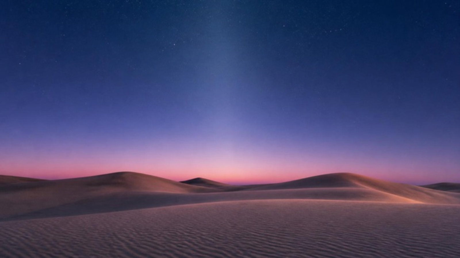 Generated scene: sand dunes under a lilac pre-dawn sky